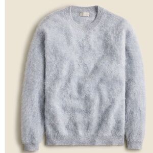J. Crew Brushed cashmere relaxed crewneck sweater in heather frosted grey